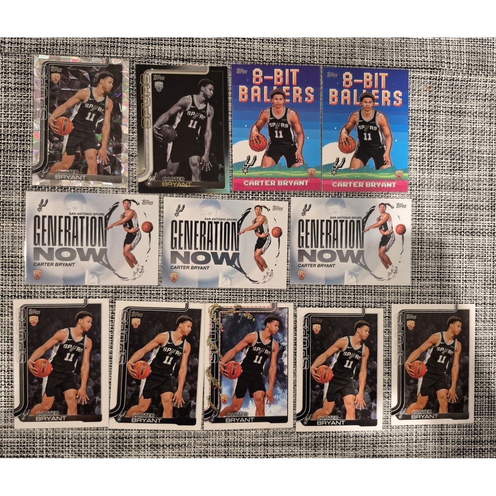 Carter Bryant Topps 2025-26 12 Card‎ Rookie Lot Blackout Diamante Insertd Etc..
